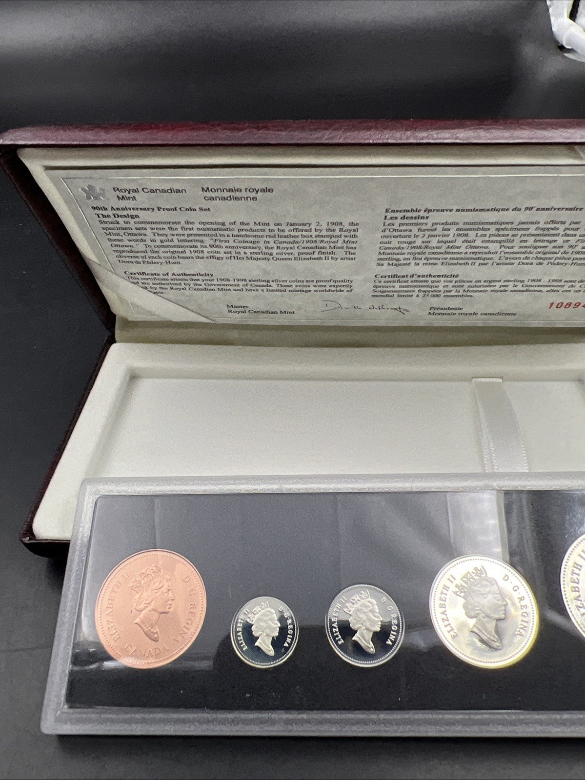 1998 Ottawa Gem DCAM Proof Set 100th Anniversary w/ used Box & COA SKU#A