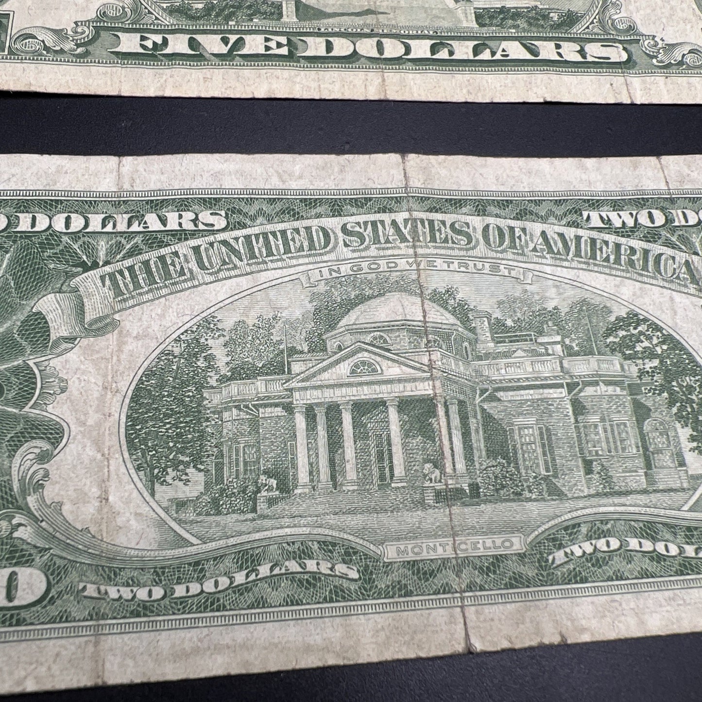2 Note United States Legal Tender Red Seal Set 1963 $2 & $5 Bills VG+ Circ #564