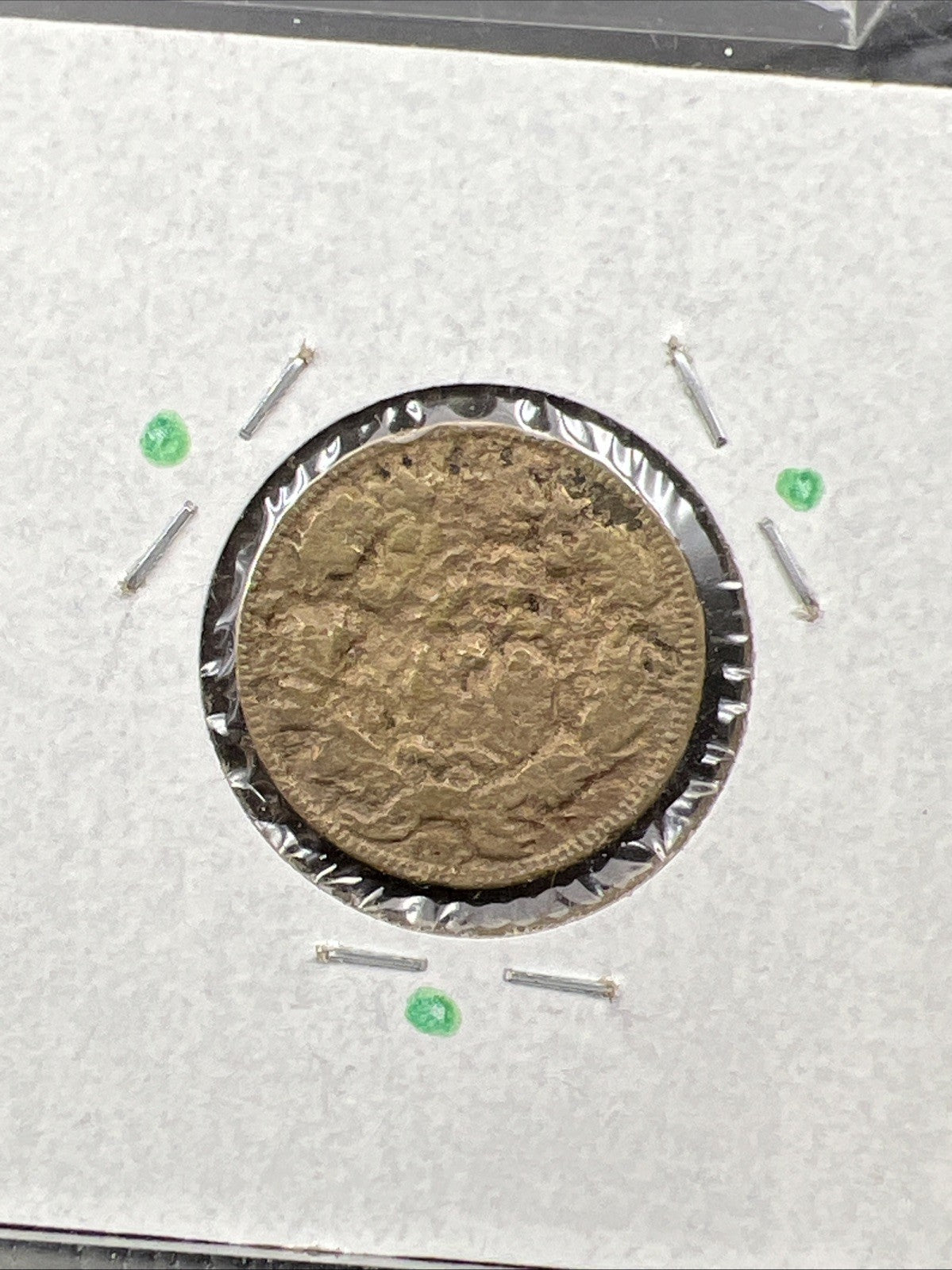 1858 1c Flying Eagle Cent Cull Damaged Acid Treated