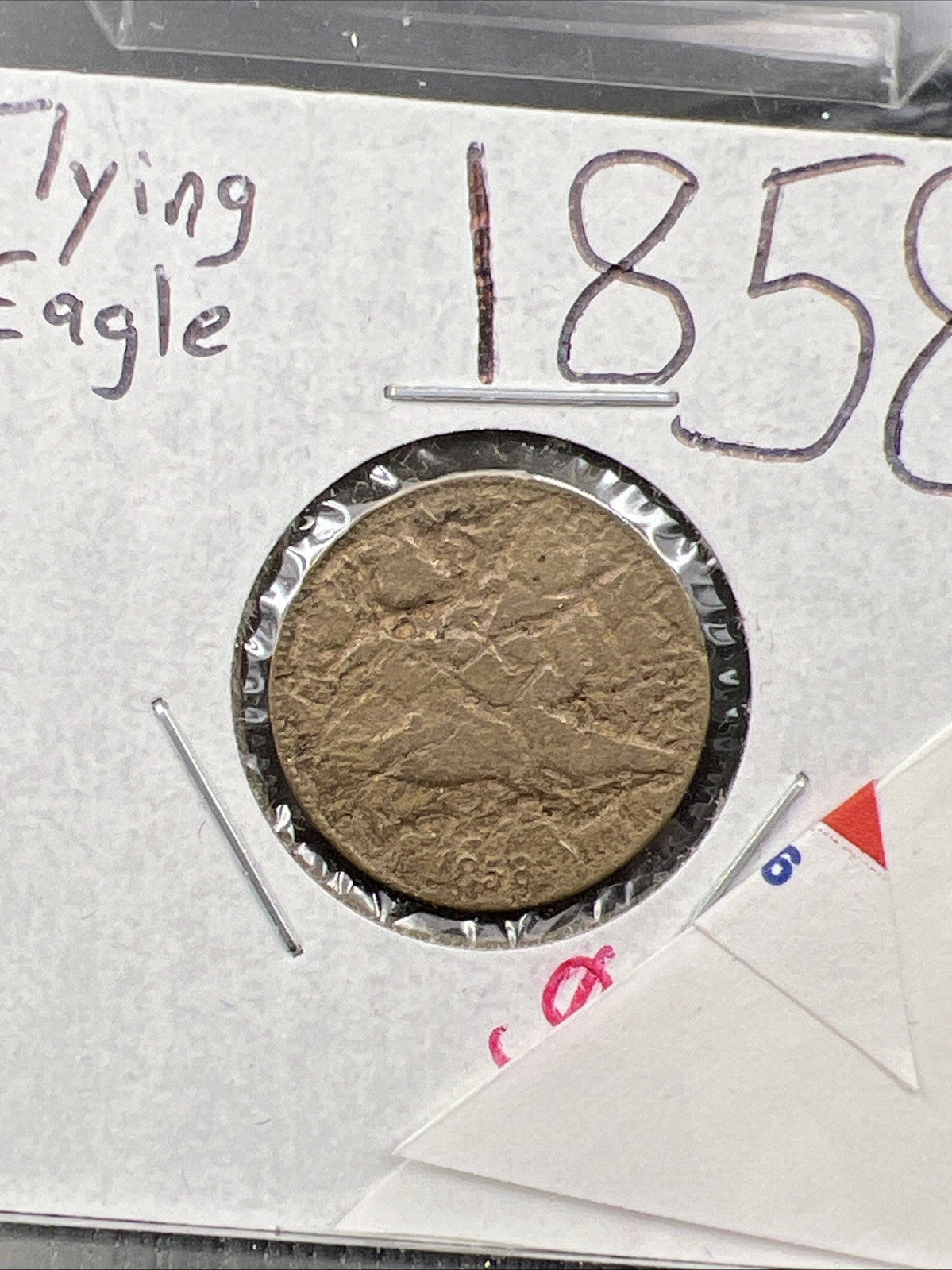 1858 1c Flying Eagle Cent Cull Damaged Acid Treated