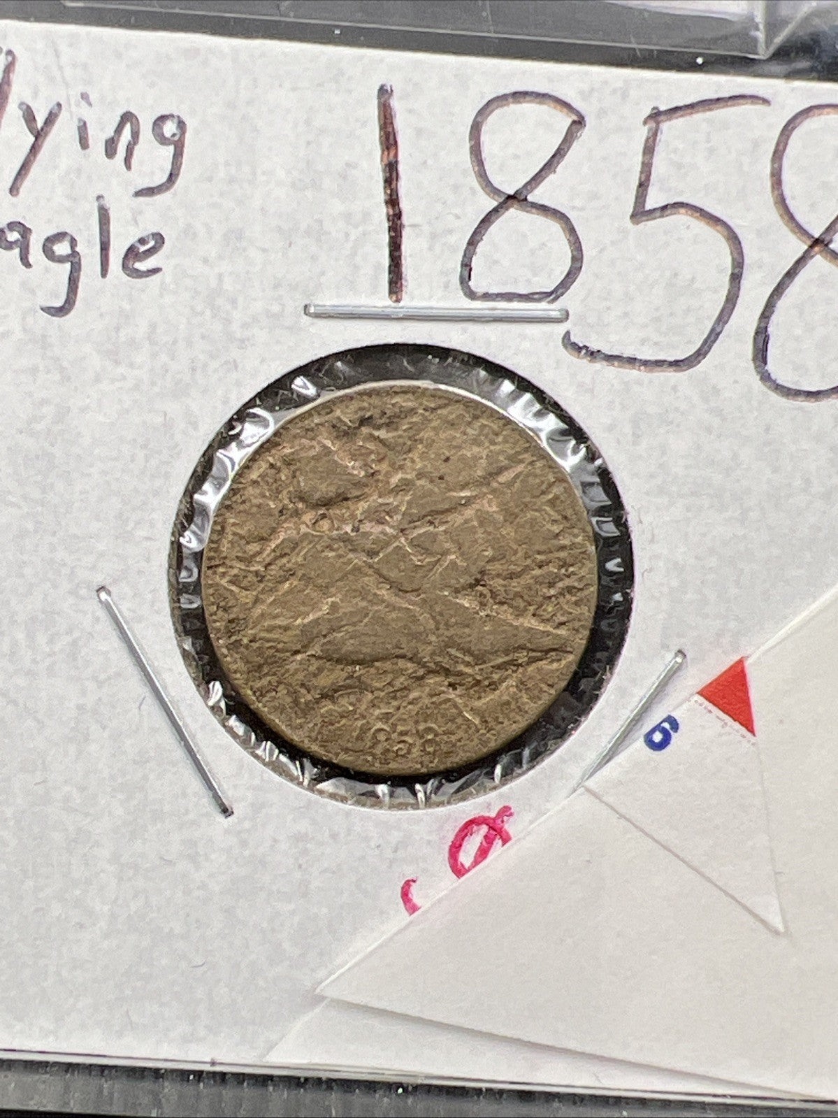 1858 1c Flying Eagle Cent Cull Damaged Acid Treated