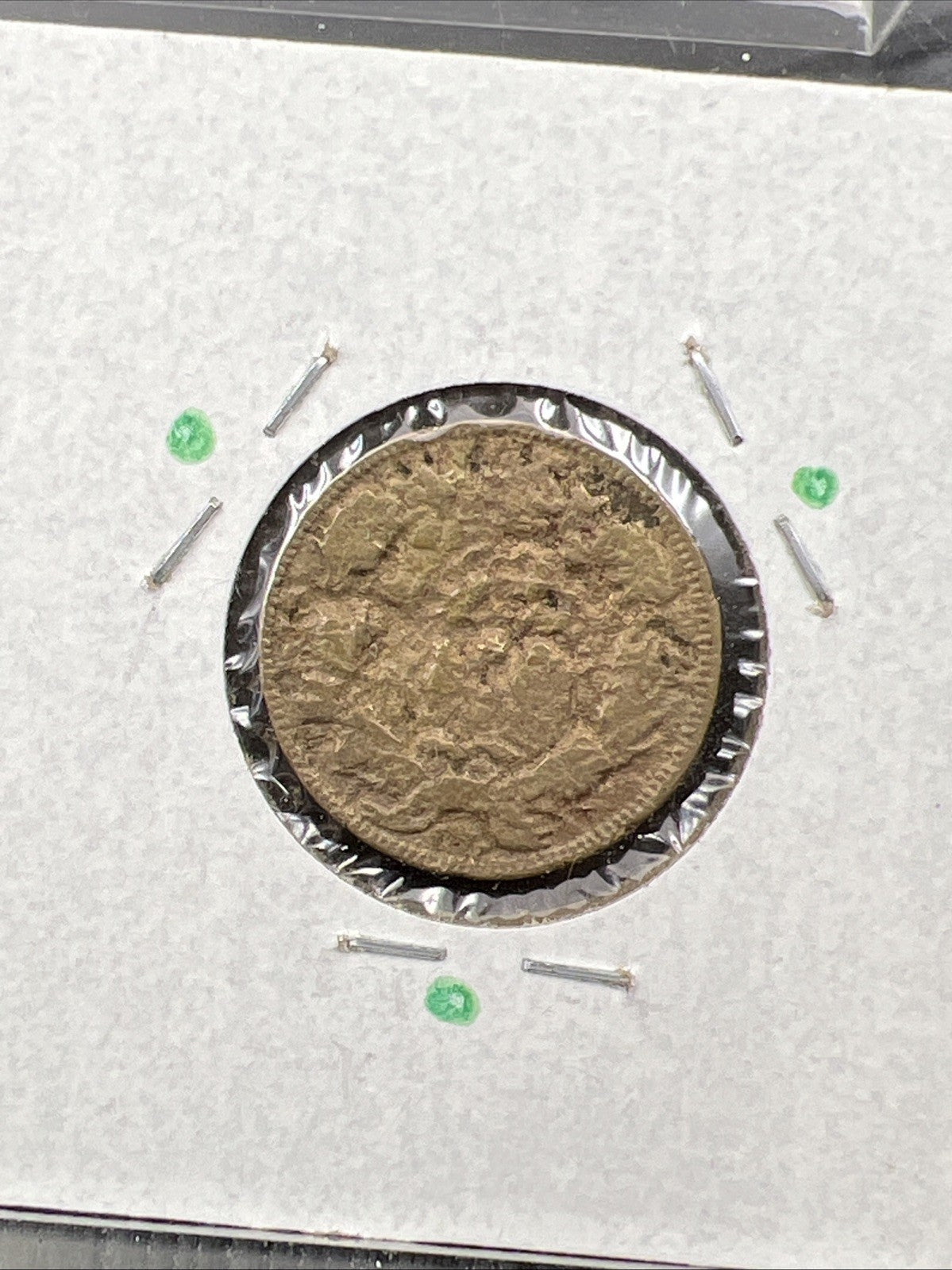 1858 1c Flying Eagle Cent Cull Damaged Acid Treated