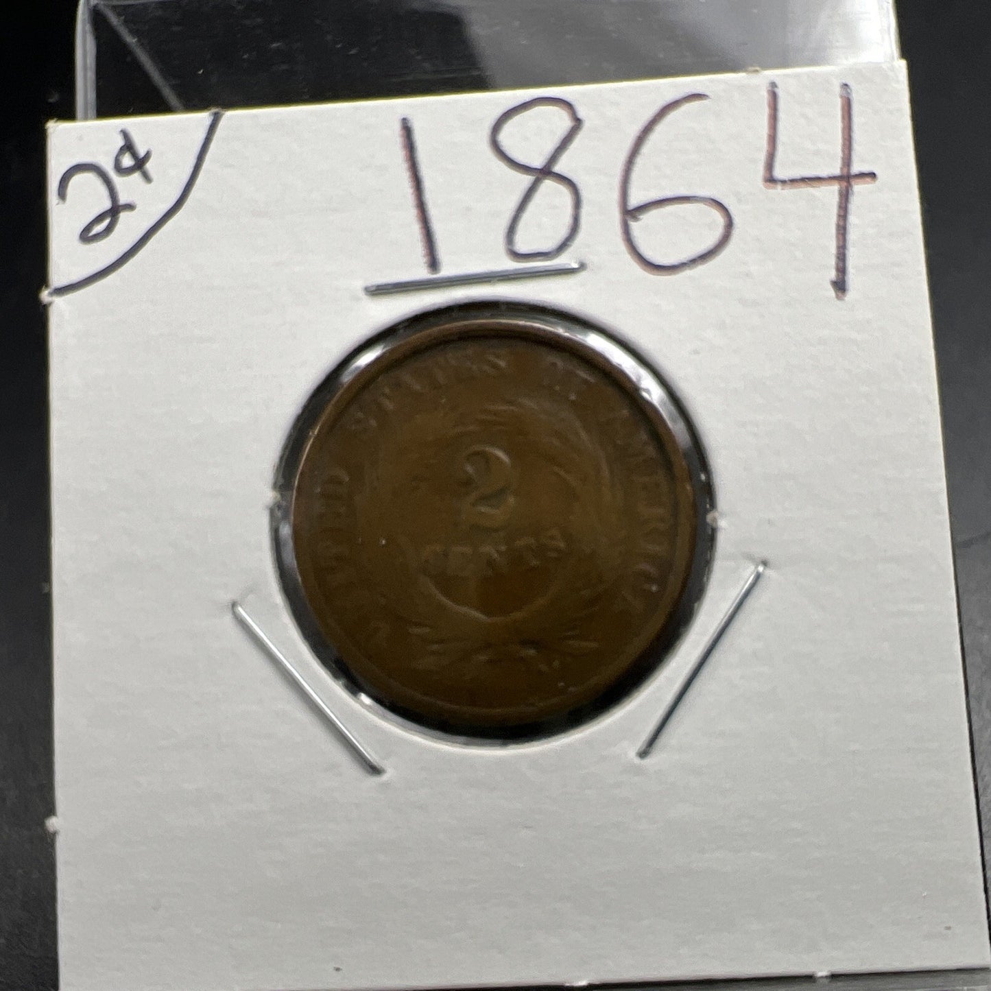 1864 2c Two Cent Copper Coin Obsolete US Denomination AG About Good #A