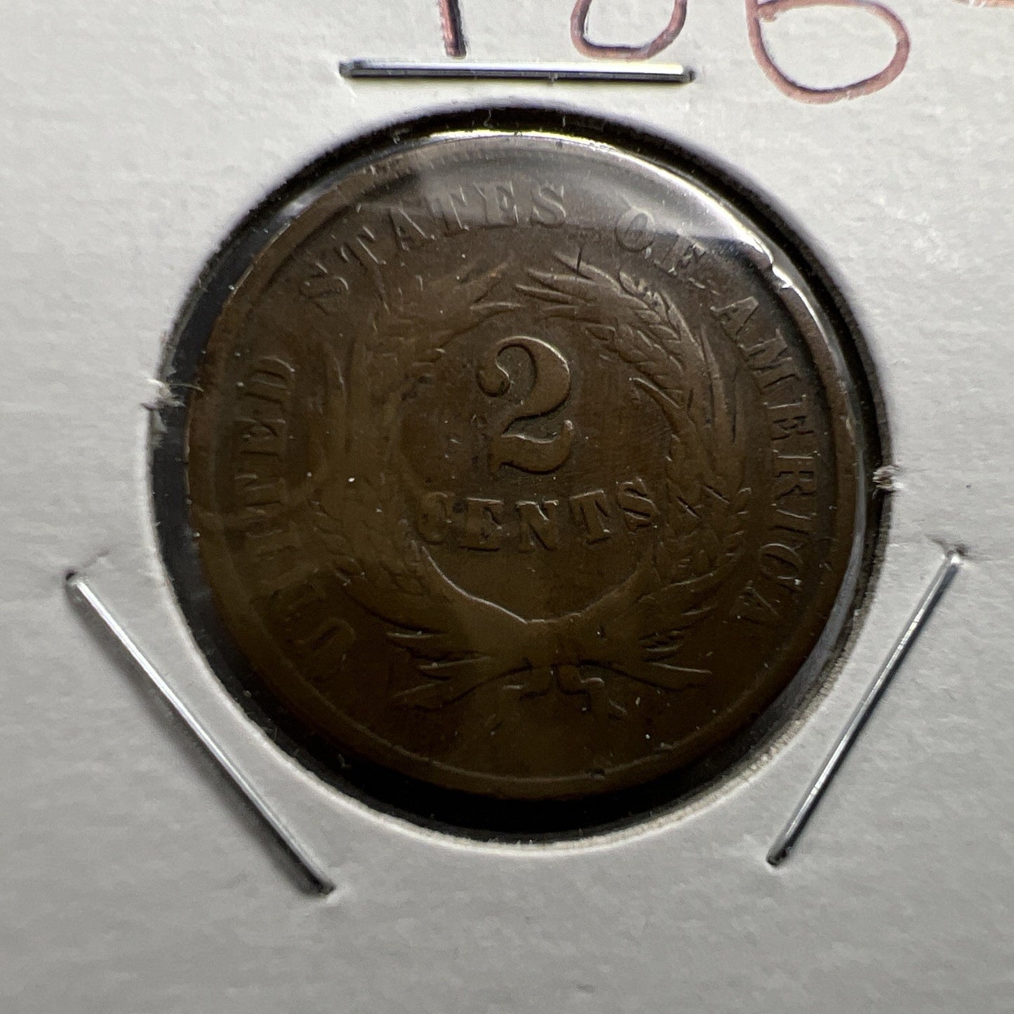1864 2c Two Cent Copper Coin Obsolete US Denomination AG About Good #A