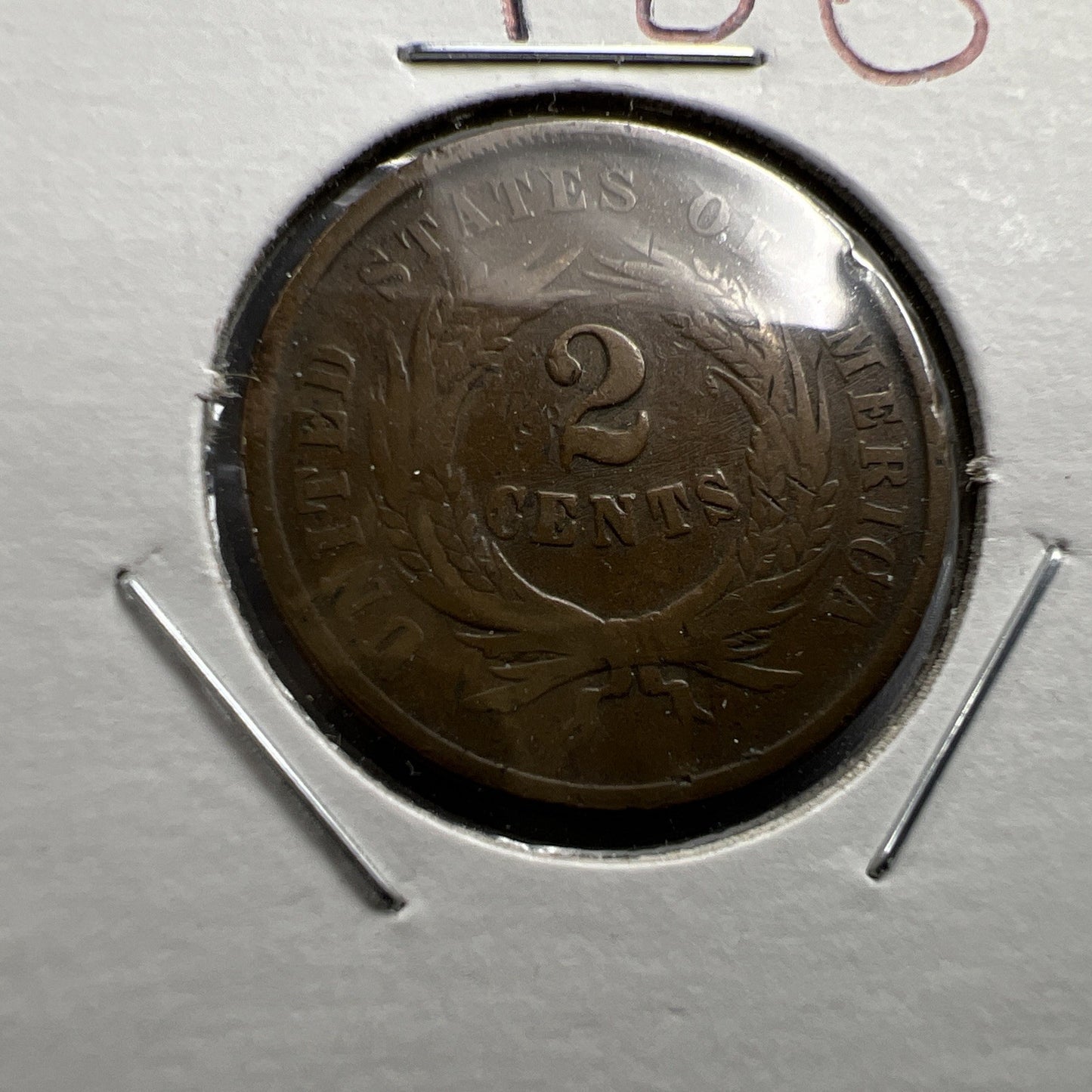 1864 2c Two Cent Copper Coin Obsolete US Denomination AG About Good #A