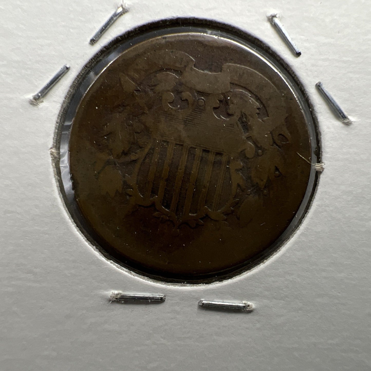 1864 2c Two Cent Copper Coin Obsolete US Denomination AG About Good #A