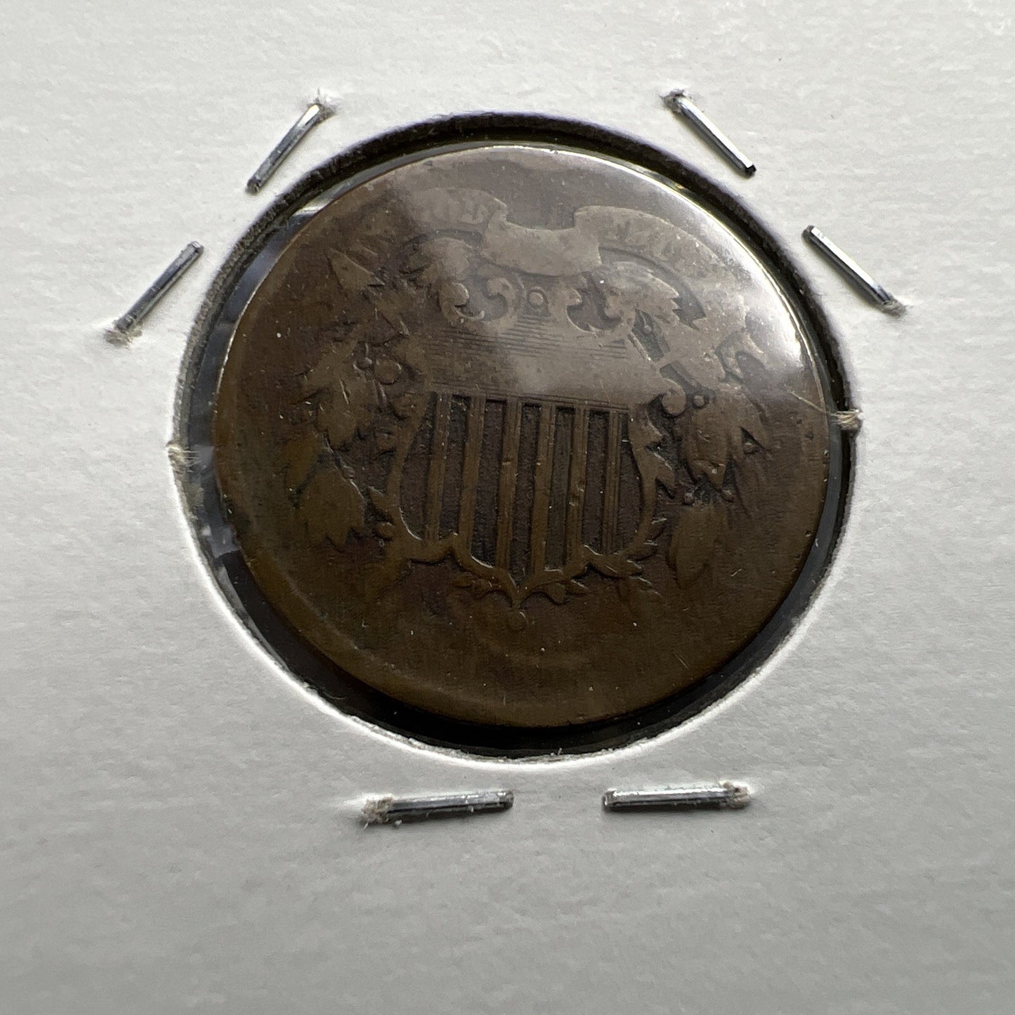 1864 2c Two Cent Copper Coin Obsolete US Denomination AG About Good #A