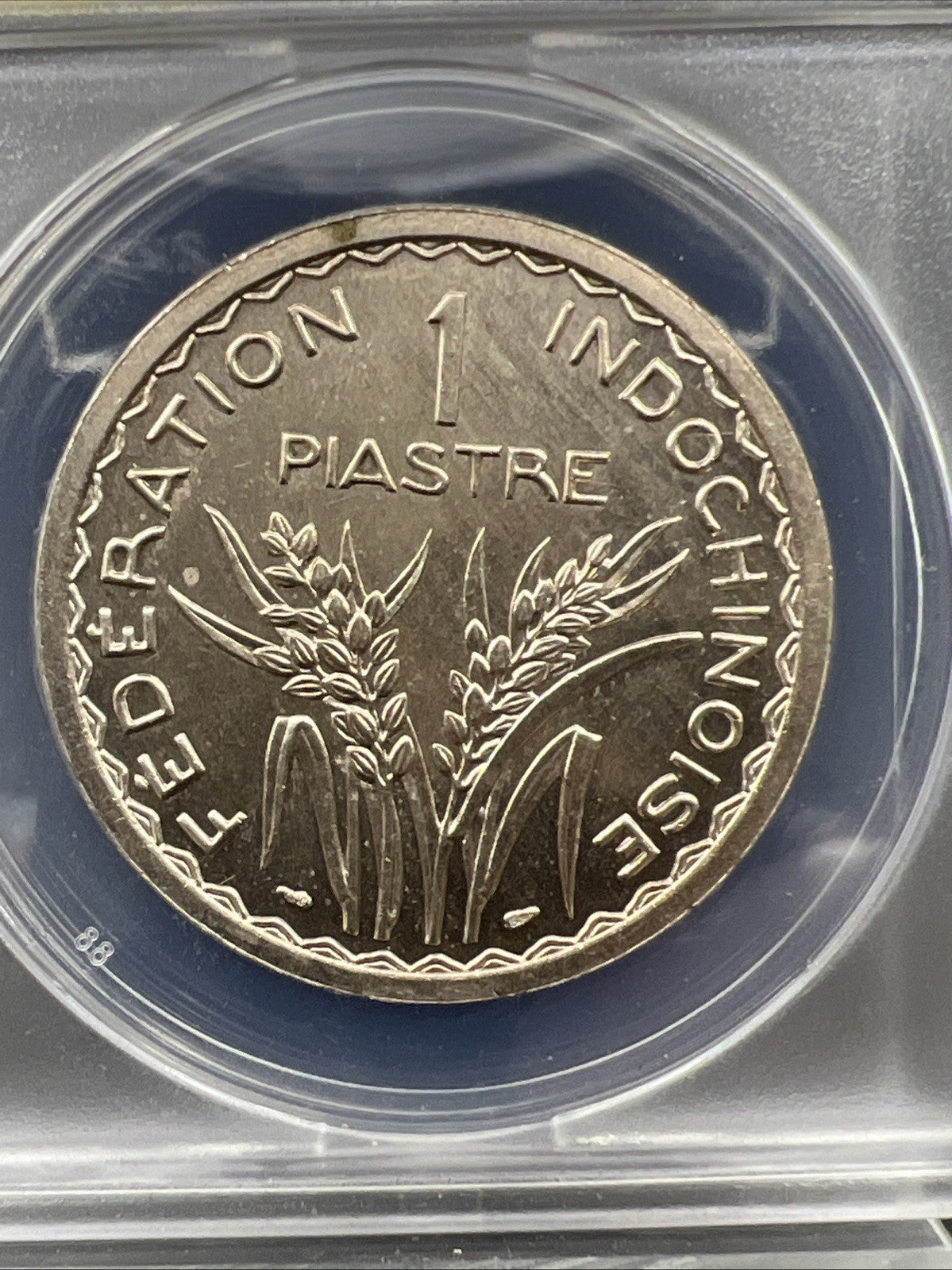 1947 French Indo-China Essai Privy 1 Piastre Coin ANACS MS61 Piedfort KM-PE8