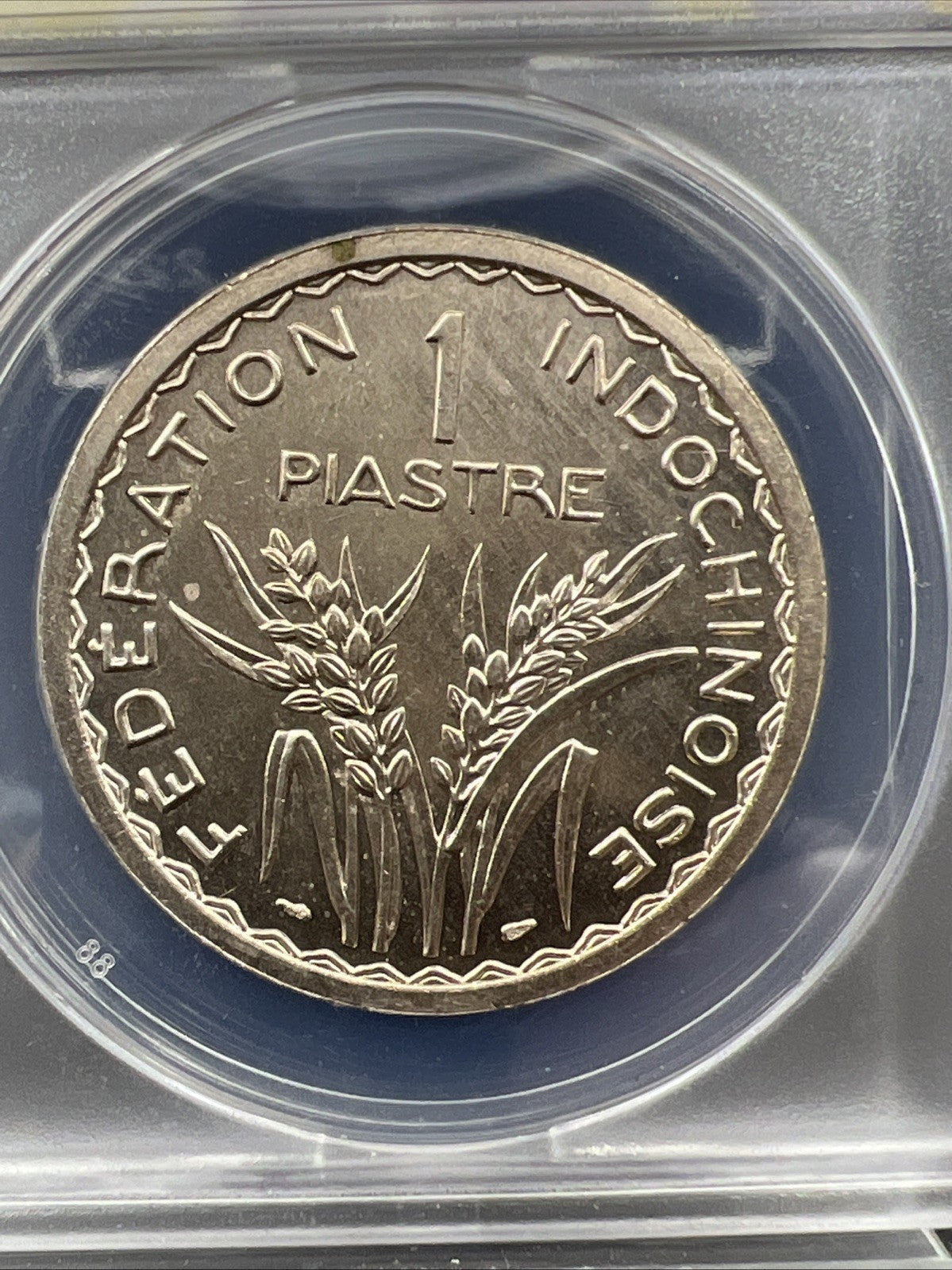 1947 French Indo-China Essai Privy 1 Piastre Coin ANACS MS61 Piedfort KM-PE8