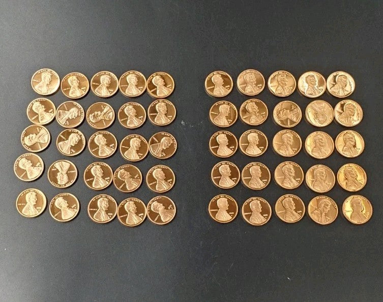 2001 S Proof 50 coin Lincoln Cent BU Uncirculated Roll In Plastic Tube