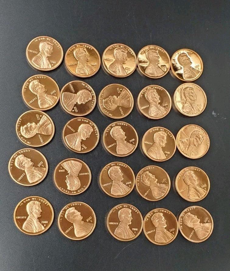 2001 S Proof 50 coin Lincoln Cent BU Uncirculated Roll In Plastic Tube