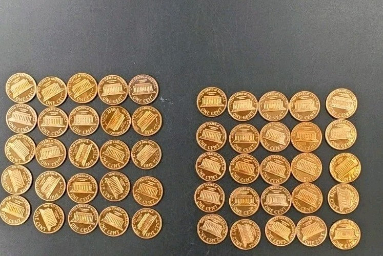 2001 S Proof 50 coin Lincoln Cent BU Uncirculated Roll In Plastic Tube