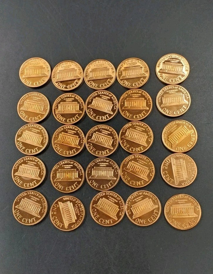 2001 S Proof 50 coin Lincoln Cent BU Uncirculated Roll In Plastic Tube