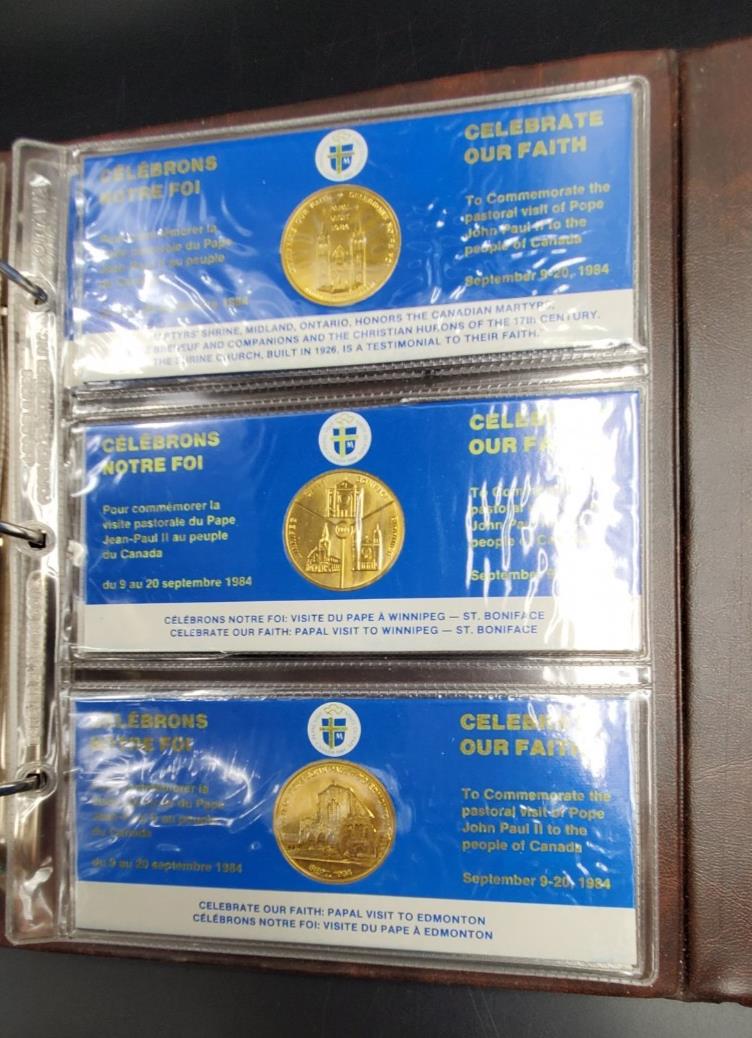 1984 Canada Papal Visit of Pope John Paul II 15 Plated Medals Uncirculated
