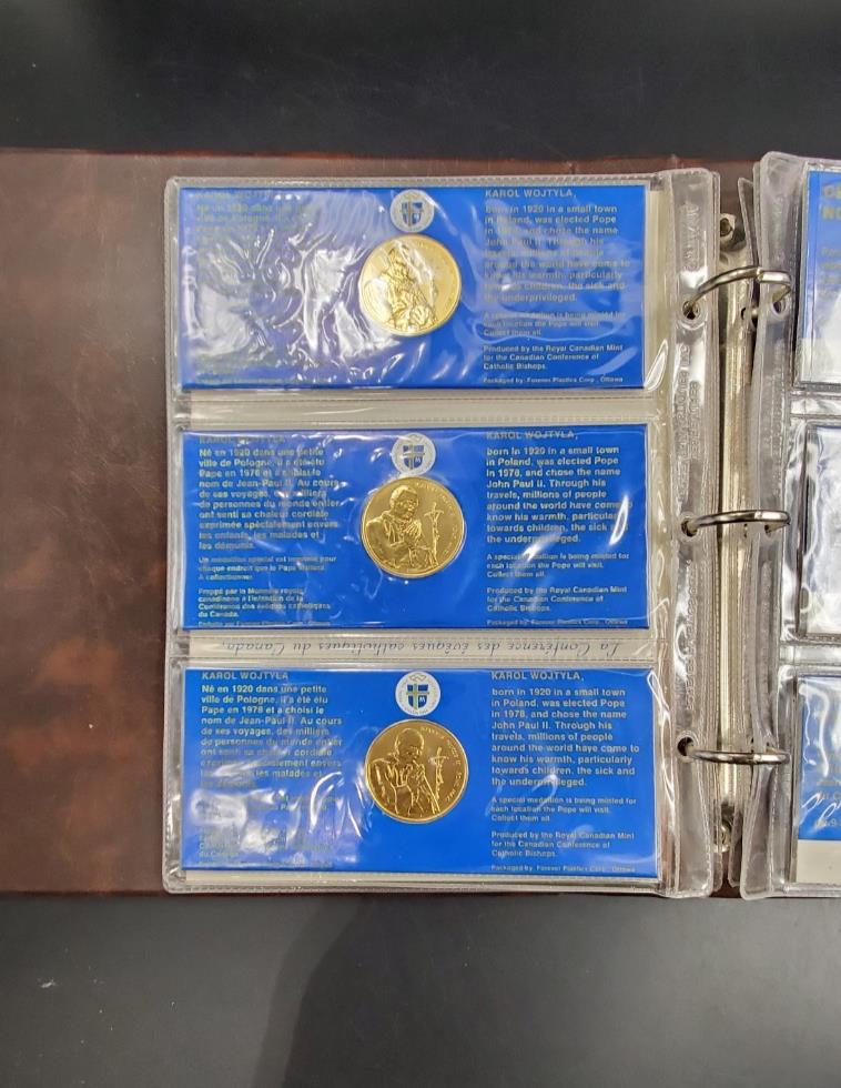 1984 Canada Papal Visit of Pope John Paul II 15 Plated Medals Uncirculated
