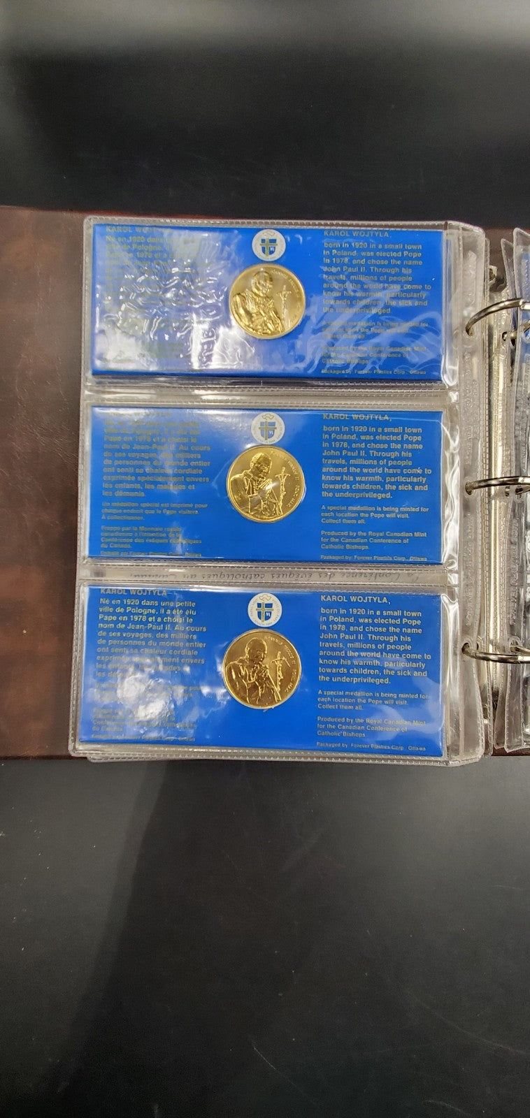 1984 Canada Papal Visit of Pope John Paul II 15 Plated Medals Uncirculated