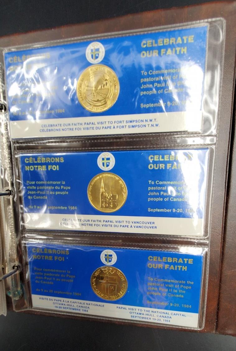 1984 Canada Papal Visit of Pope John Paul II 15 Plated Medals Uncirculated