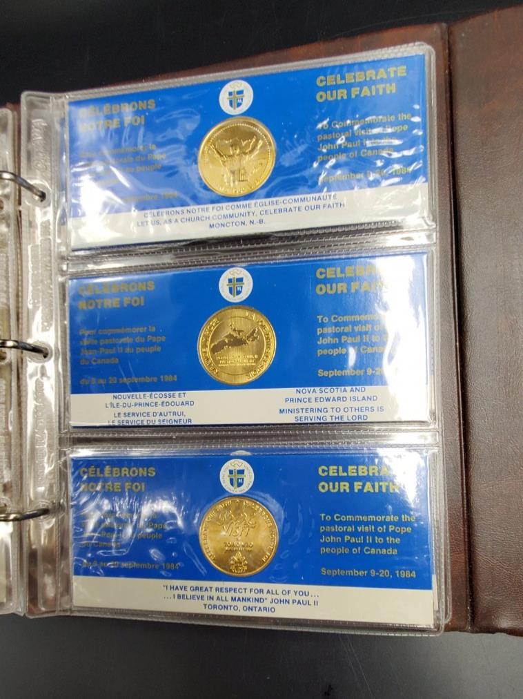 1984 Canada Papal Visit of Pope John Paul II 15 Plated Medals Uncirculated