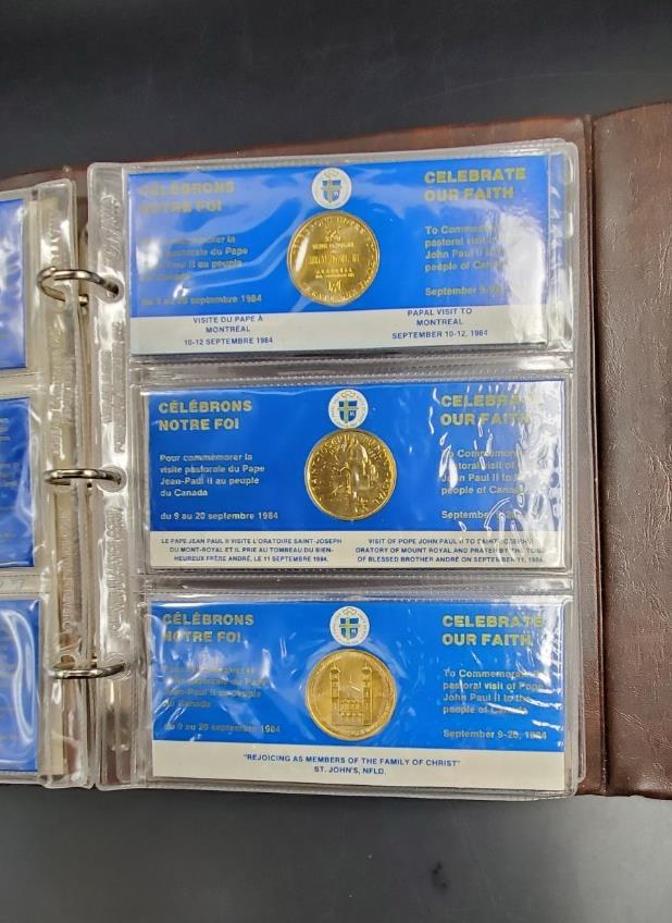 1984 Canada Papal Visit of Pope John Paul II 15 Plated Medals Uncirculated