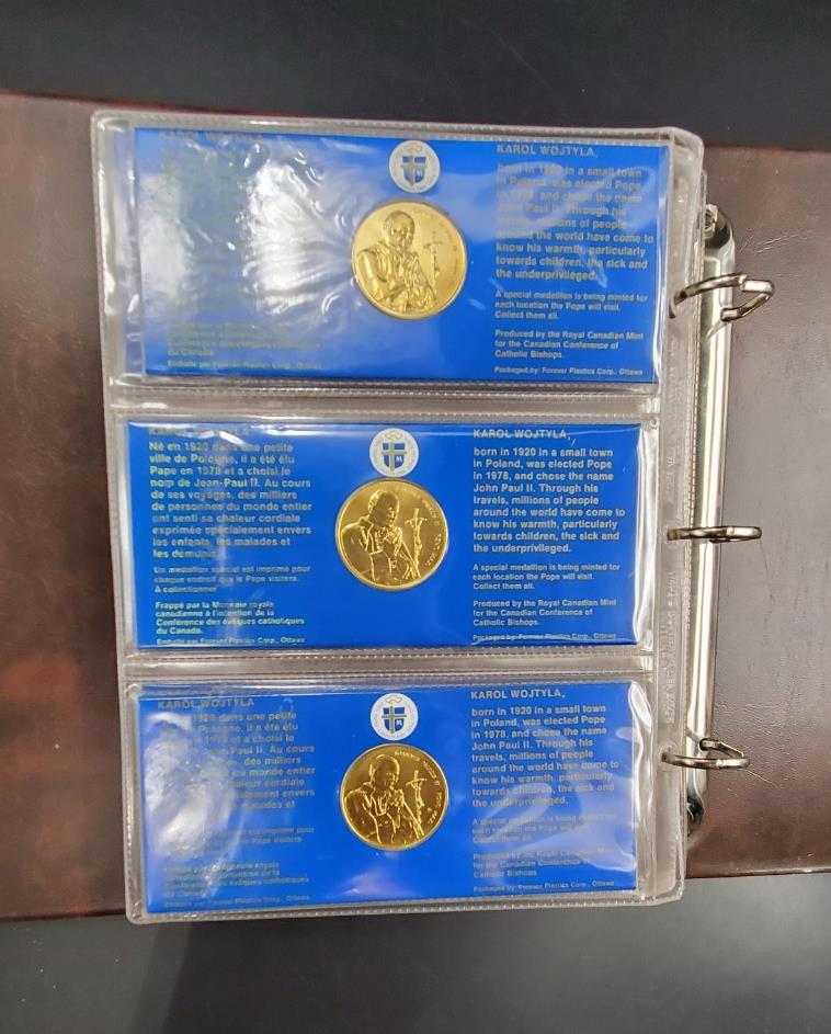 1984 Canada Papal Visit of Pope John Paul II 15 Plated Medals Uncirculated