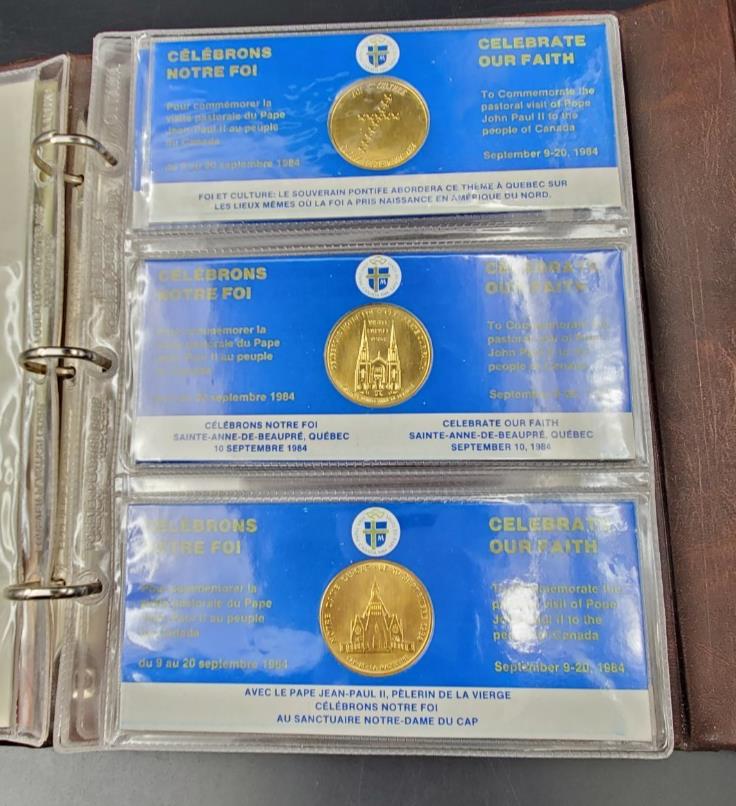 1984 Canada Papal Visit of Pope John Paul II 15 Plated Medals Uncirculated