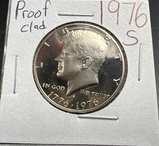 1976 S 50c Kennedy Clad Copper Nickel Half Dollar Coin Gem Proof SKU#A