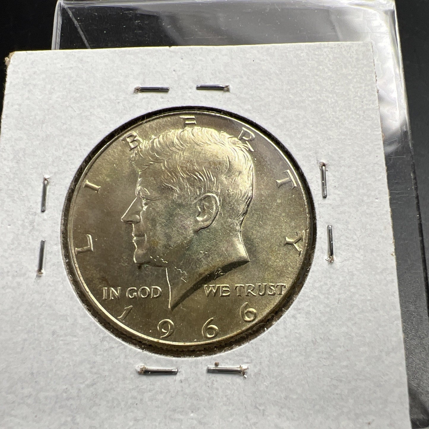 1966 40% Silver Kennedy 50c Half Dollar Coin Nice Toning Toner SKU#J