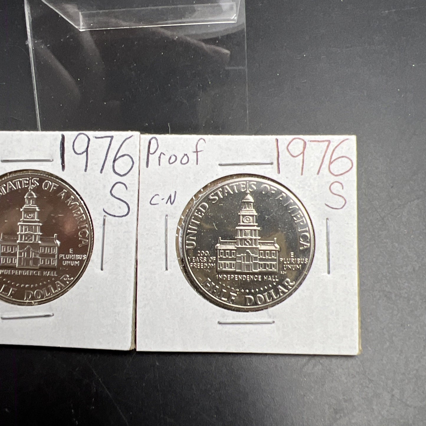 2 Coin Set Silver & Copper Nickel 1976 S 50c Kennedy Half Dollar Coins Gem Proof