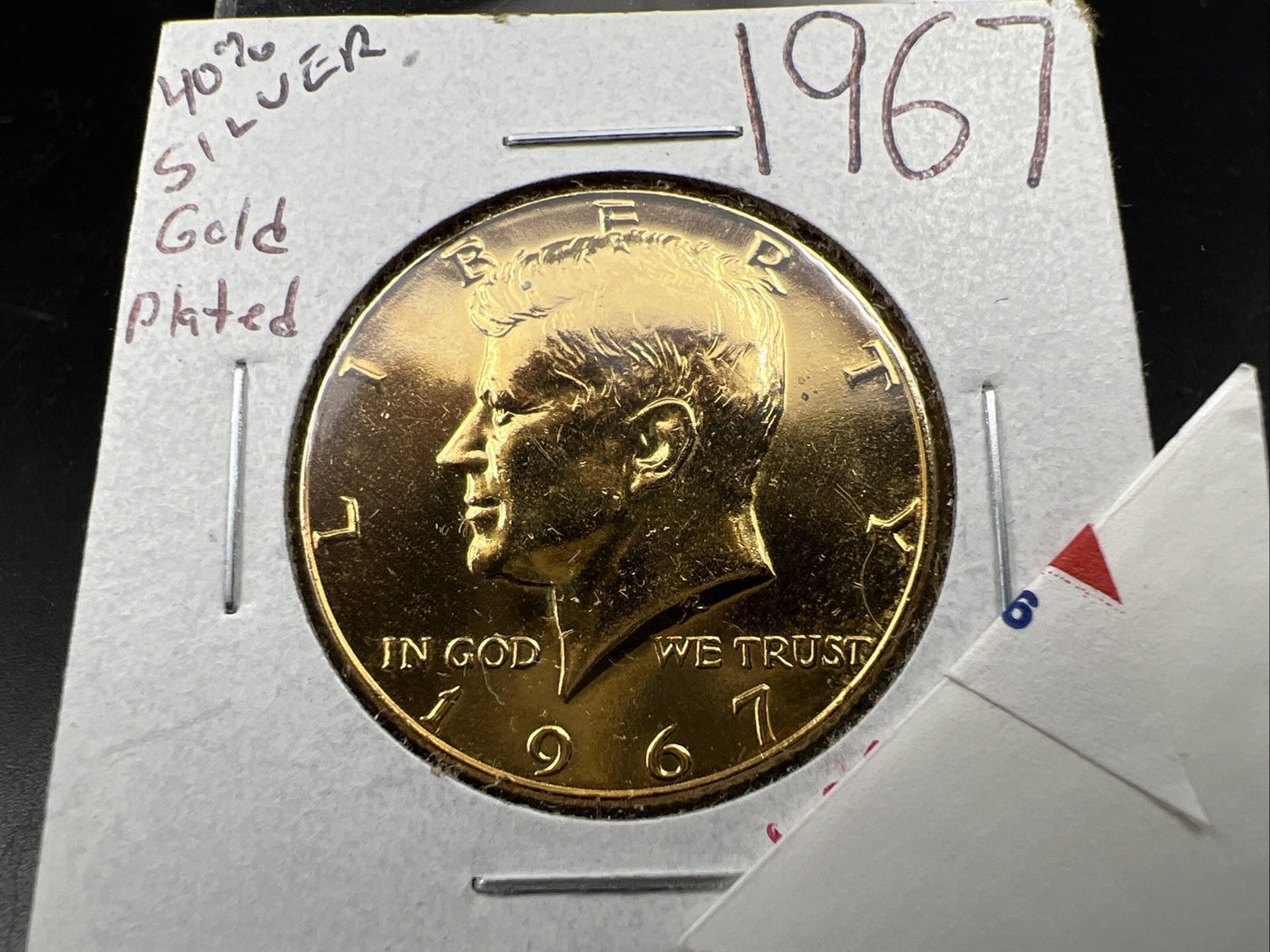 1967 P 50c Kennedy 40% Silver Half Dollar Coin Golden Plated