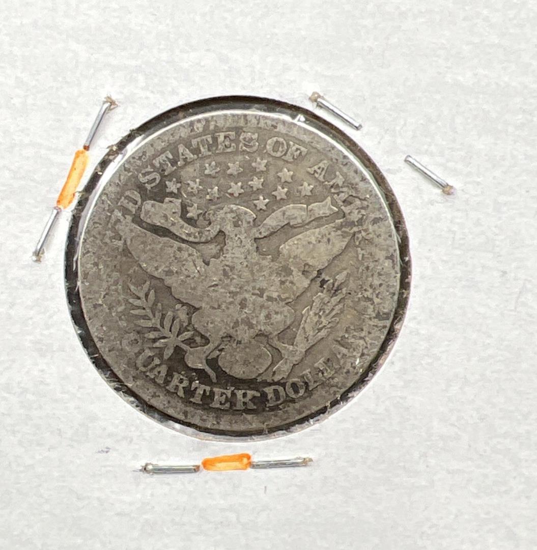 1892 P 25c Barber Silver Quarter Coin Very Circulated SKU#M