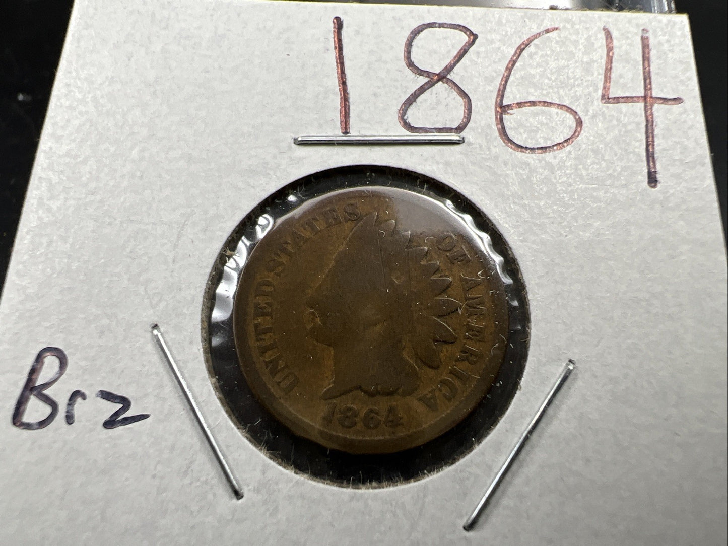 1864 1c Indian Cent Penny Coin AG / G Circ Bronze SKU#A