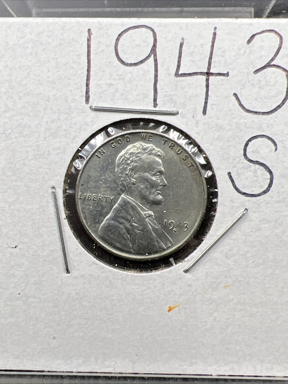 1943 S 1c Lincoln Wheat Steel Cent Penny Coin BU UNC Some Toning