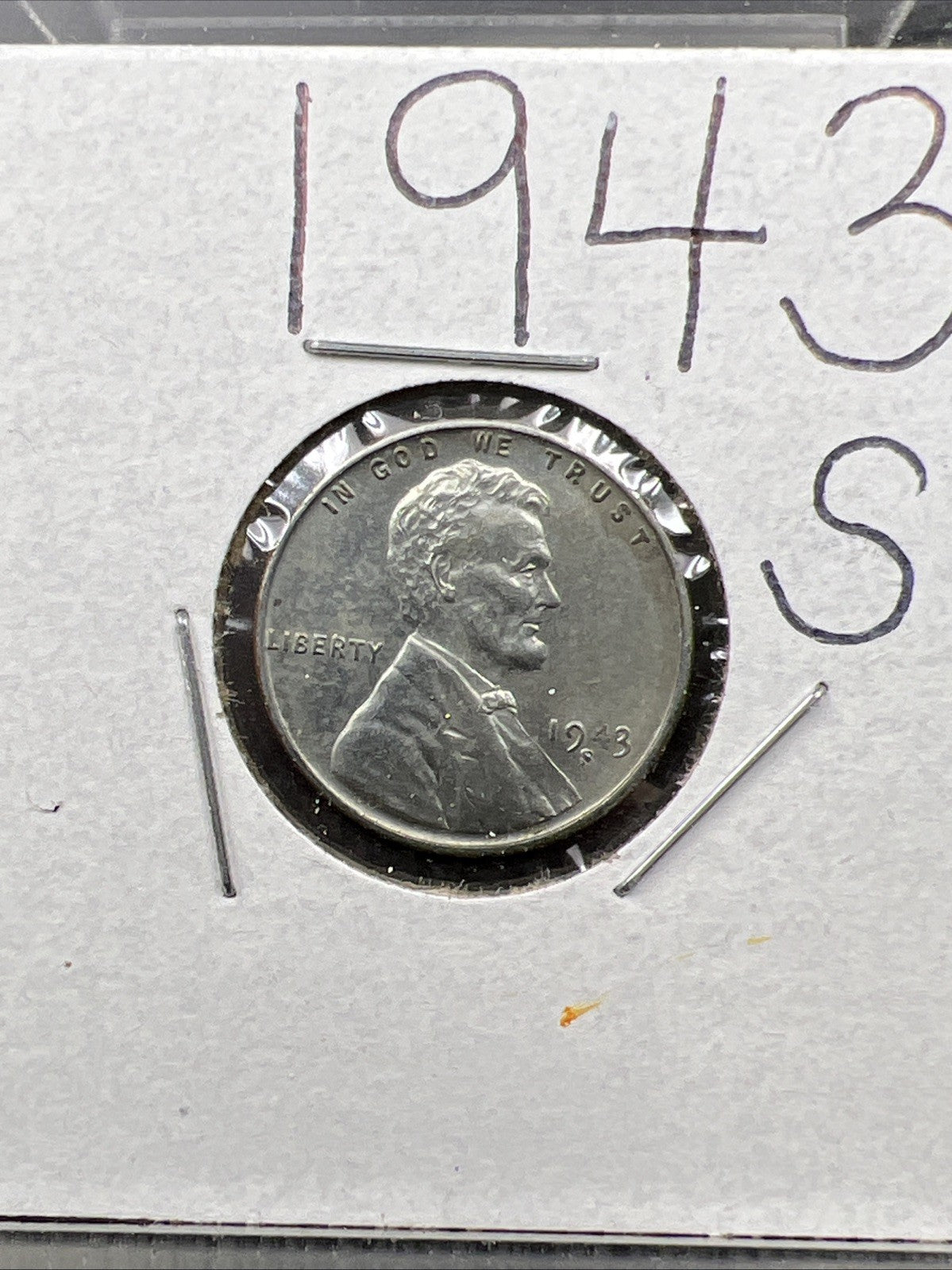 1943 S 1c Lincoln Wheat Steel Cent Penny Coin BU UNC Some Toning