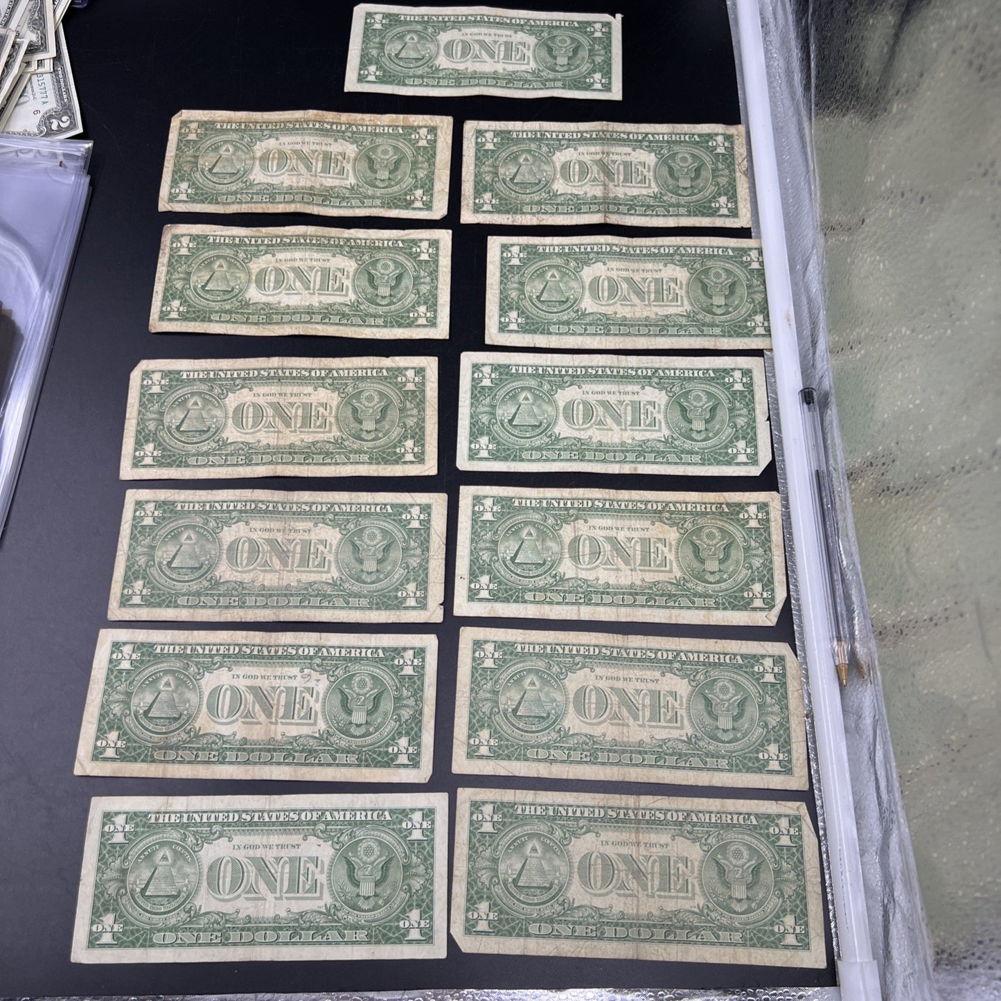 Lot of 13 $1 One Dollar 1957 Blue Seal Silver Certificate Notes Very Circ #170