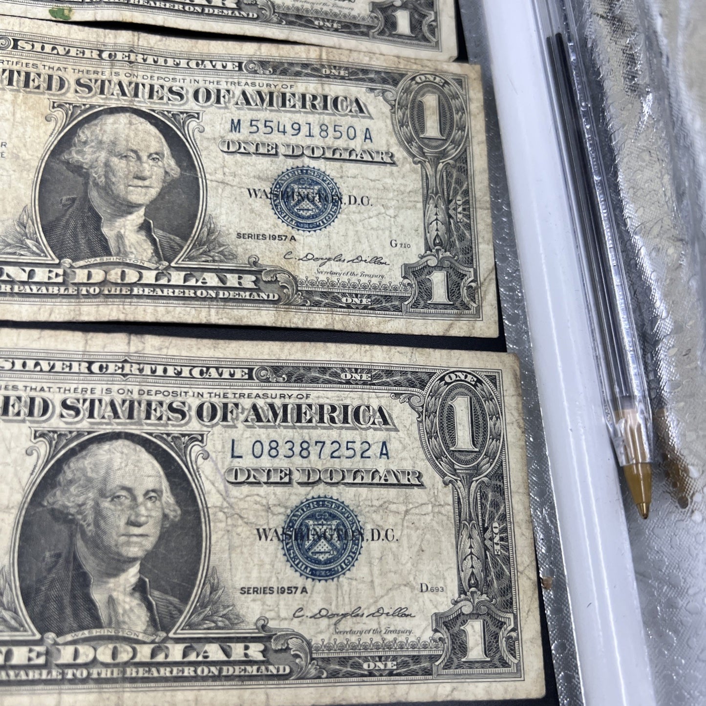 Lot of 13 $1 One Dollar 1957 Blue Seal Silver Certificate Notes Very Circ #170