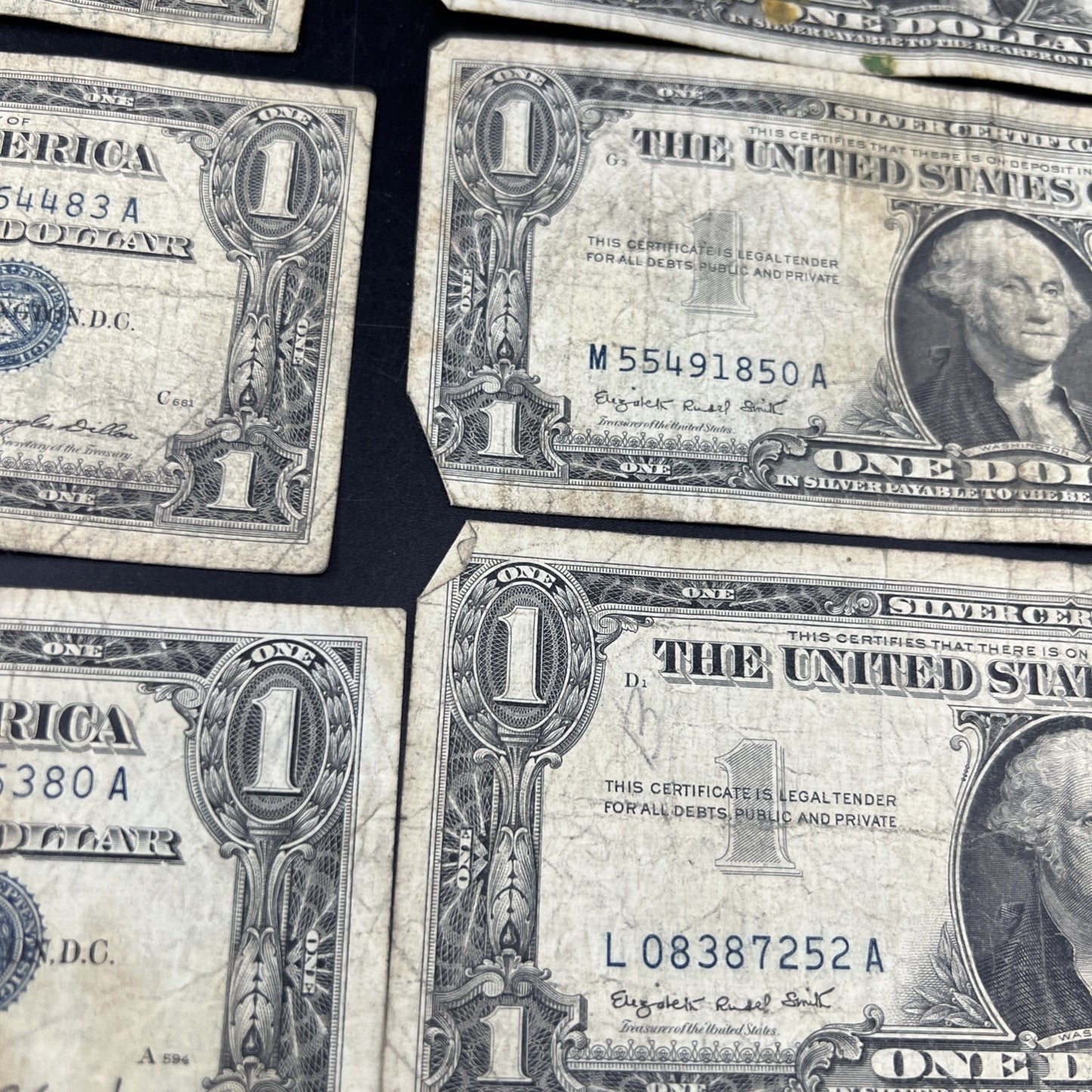 Lot of 13 $1 One Dollar 1957 Blue Seal Silver Certificate Notes Very Circ #170
