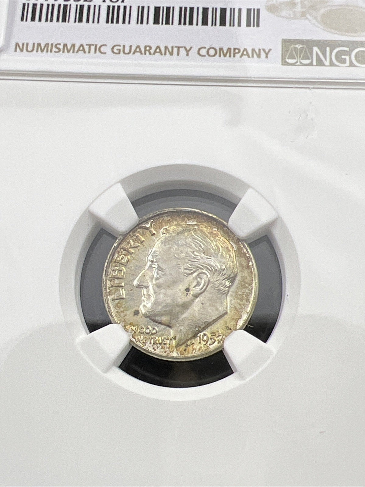 1957 D 10c Roosevelt Silver Dime Coin MS66 NGC Gem BU Certified #187 Neat Toning