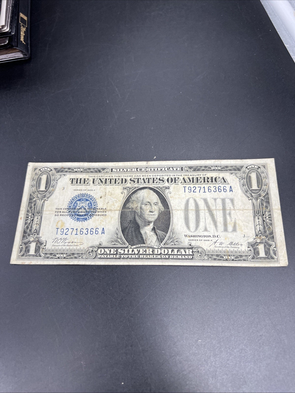 1928 A $1 One Dollar Silver Certificate Funny back Note Fine Circ #366
