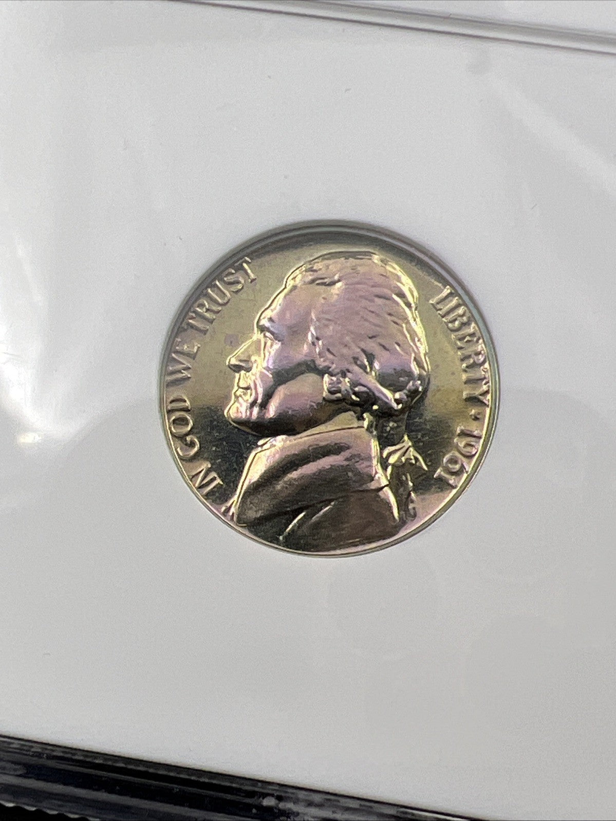 1961 5c Jefferson Nickel NGC PF66 GEM Proof Neat Purple Toning Toner