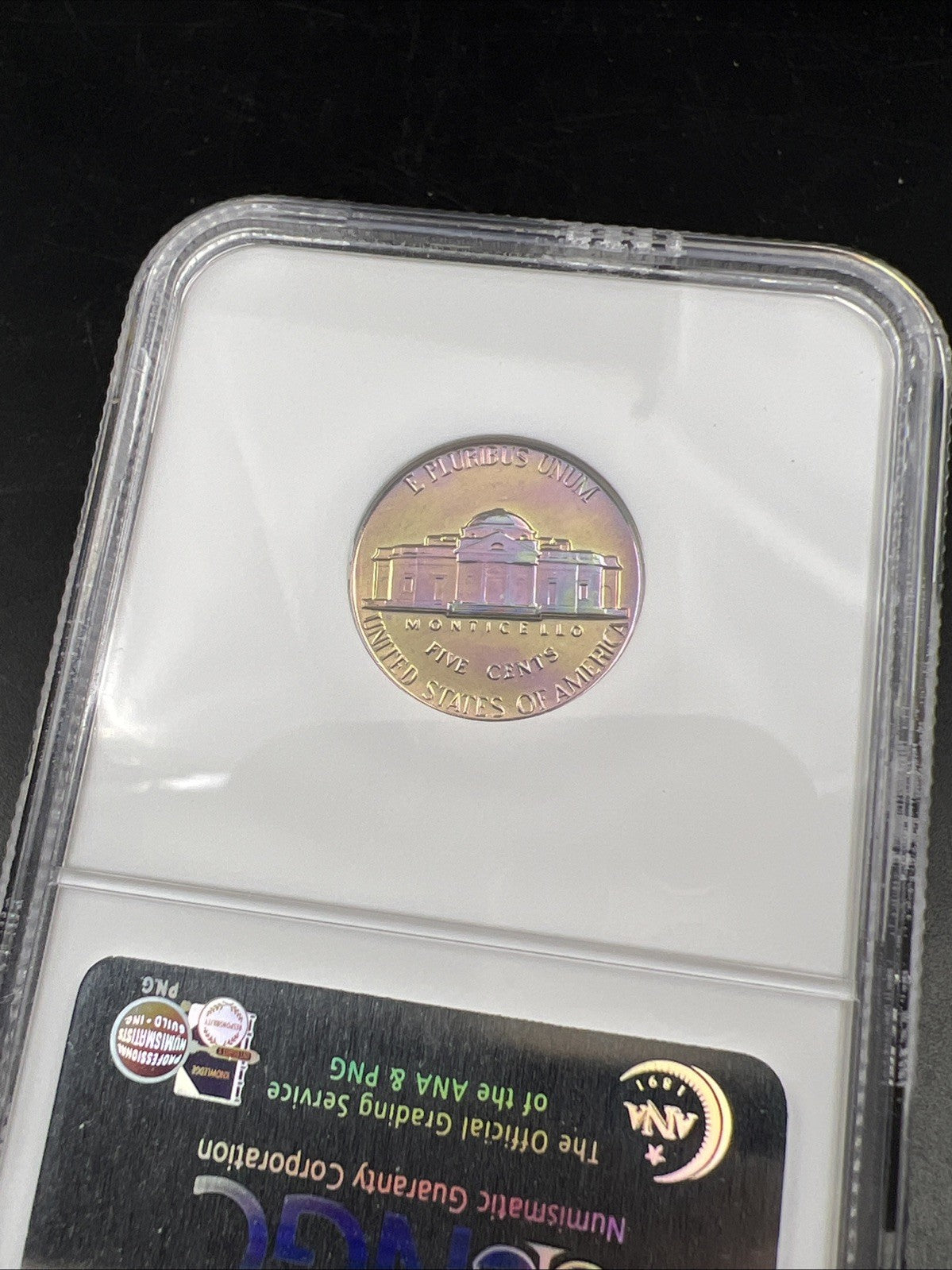 1961 5c Jefferson Nickel NGC PF66 GEM Proof Neat Purple Toning Toner