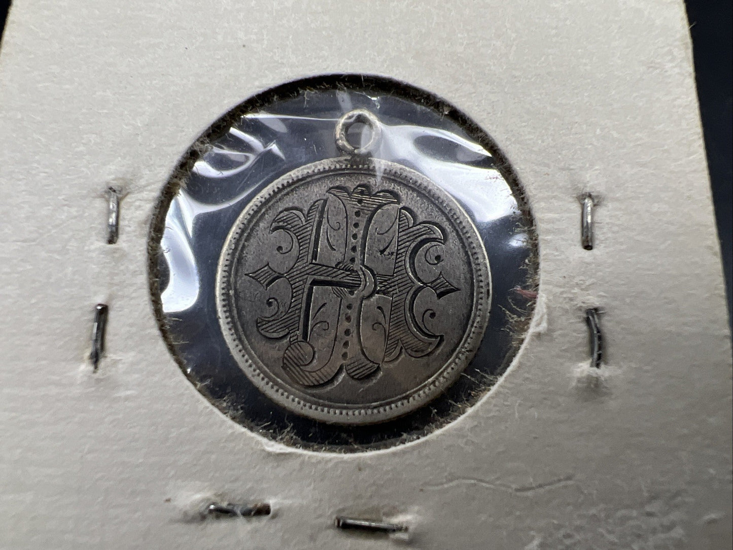 HJI Monogram Initials Love Token on 1882 10c Liberty Silver Dime Seated CH Circ