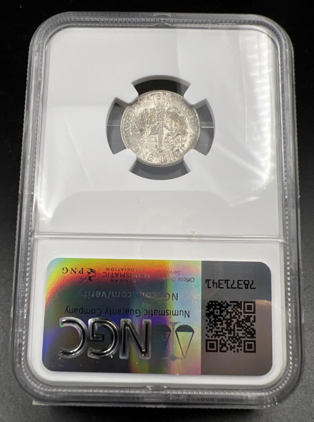 1964 D 10c Roosevelt Silver Dime Coin MS66 NGC Gem BU Certified #001 Some Toning