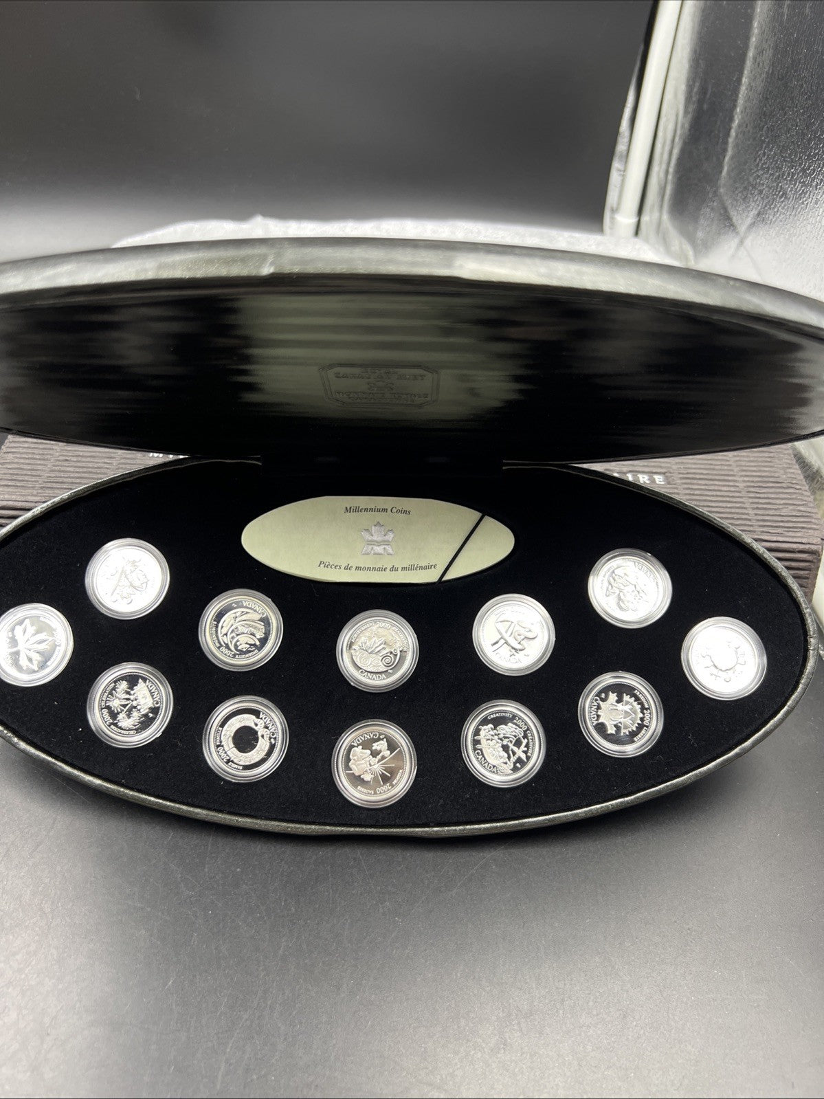 2000 Canada 12 Coin Sterling Silver Millenium Proof Quarter Set w/ Box & COA #E1