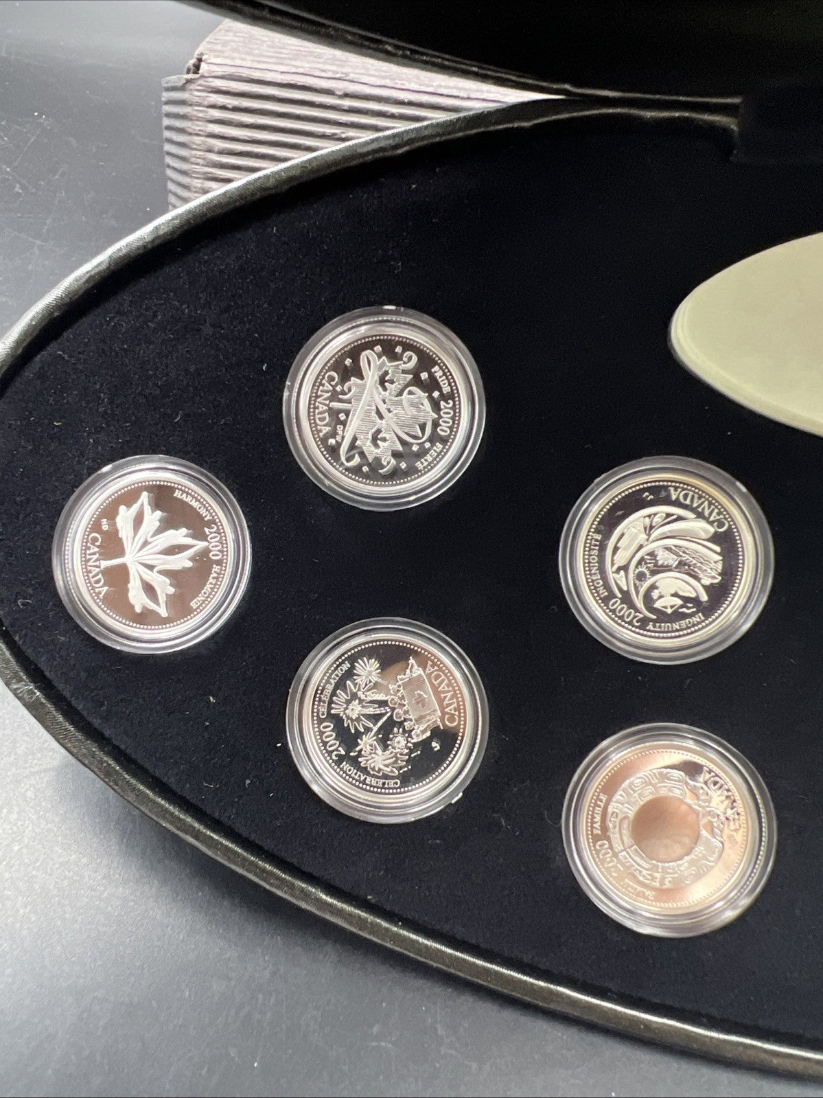 2000 Canada 12 Coin Sterling Silver Millenium Proof Quarter Set w/ Box & COA #E1