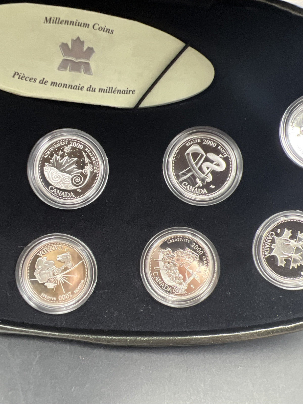 2000 Canada 12 Coin Sterling Silver Millenium Proof Quarter Set w/ Box & COA #E1