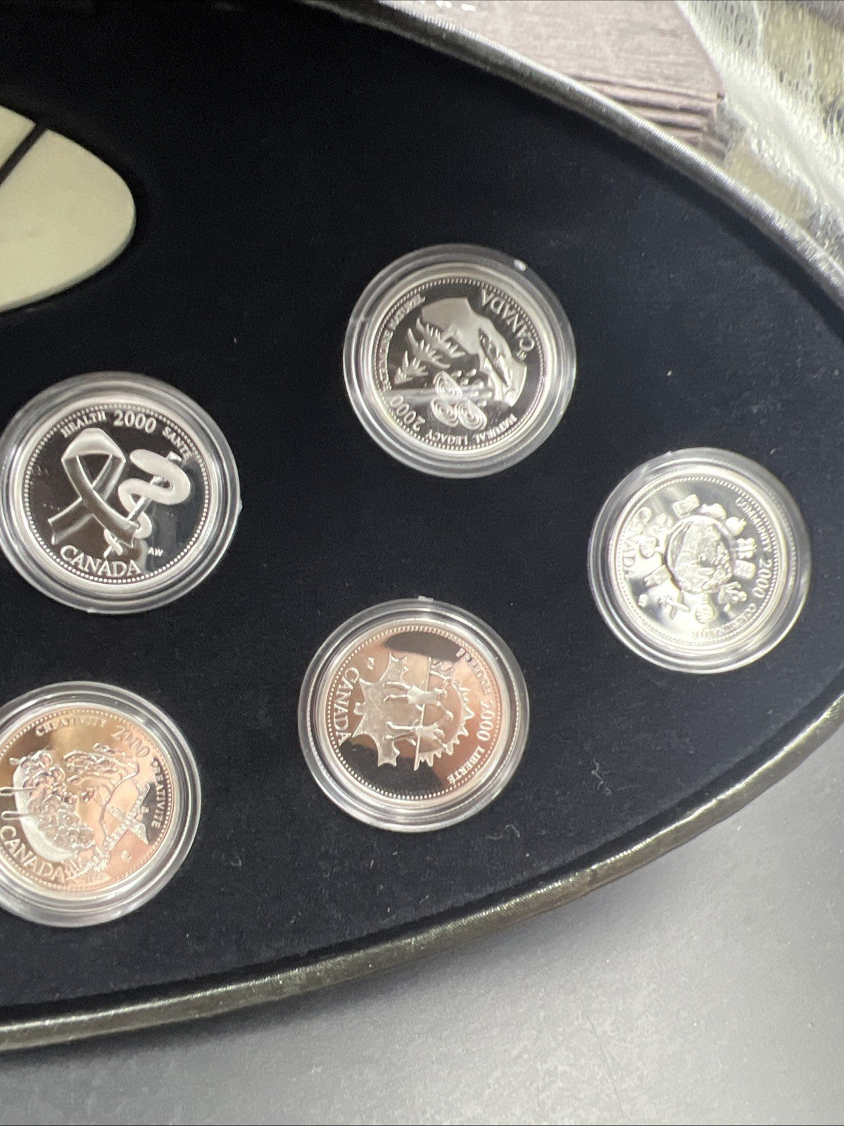 2000 Canada 12 Coin Sterling Silver Millenium Proof Quarter Set w/ Box & COA #E1