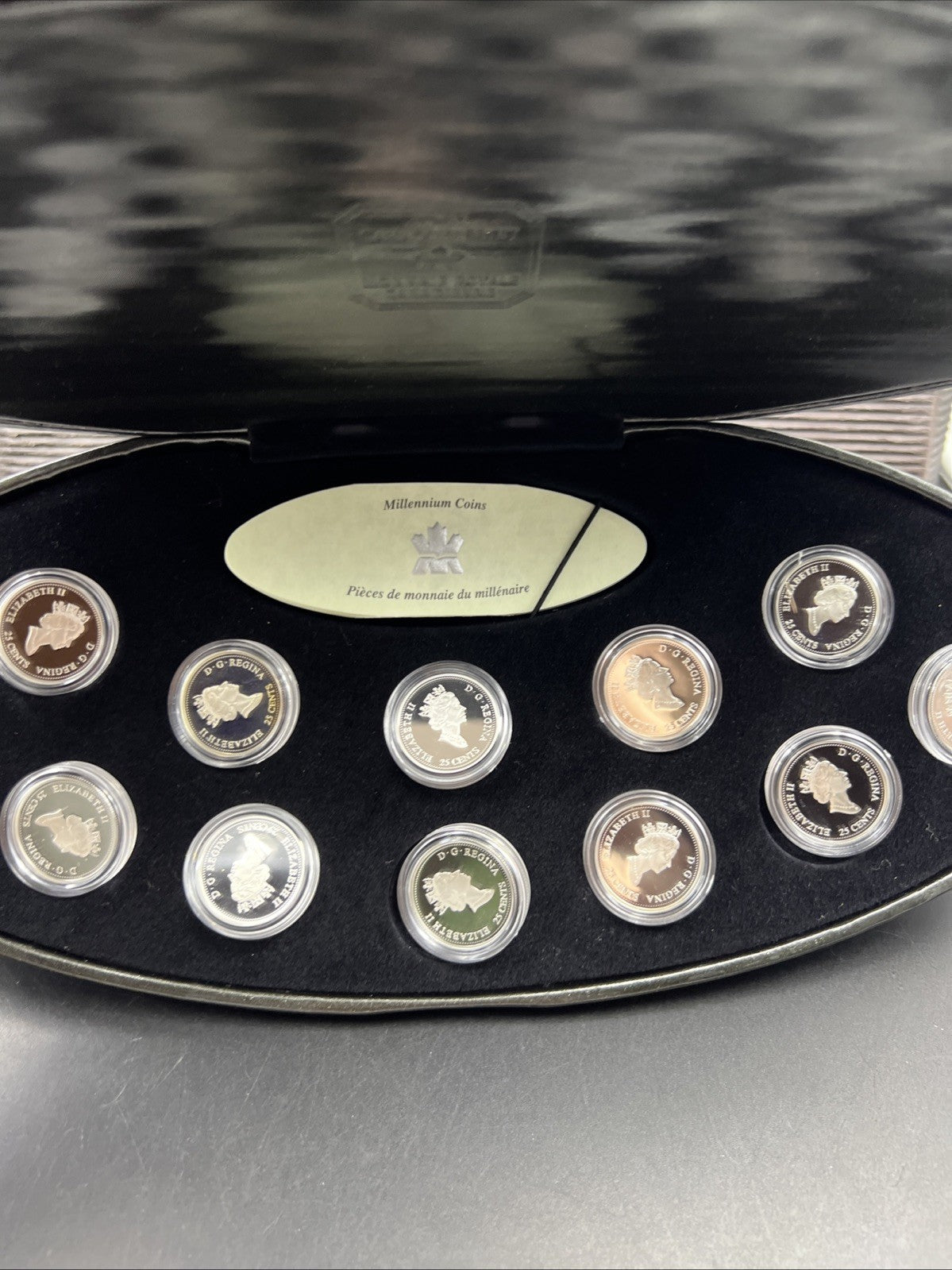 2000 Canada 12 Coin Sterling Silver Millenium Proof Quarter Set w/ Box & COA #E1