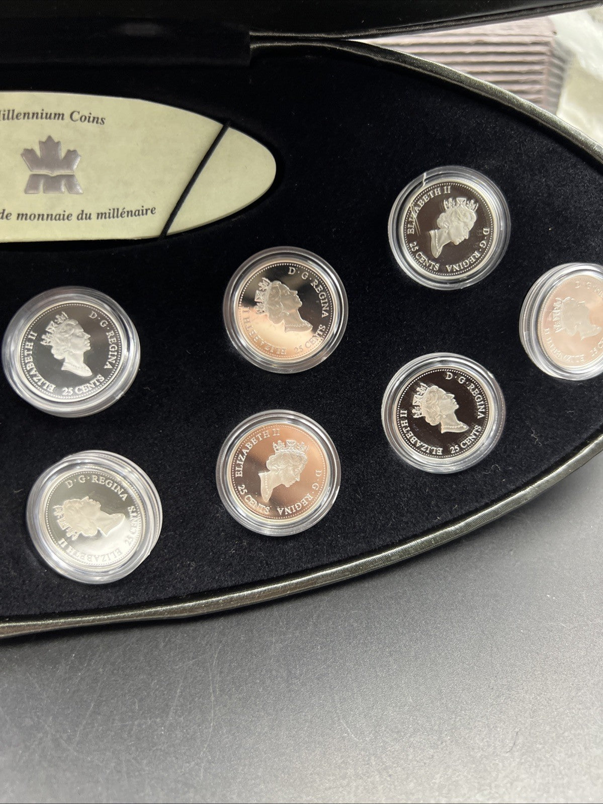 2000 Canada 12 Coin Sterling Silver Millenium Proof Quarter Set w/ Box & COA #E1