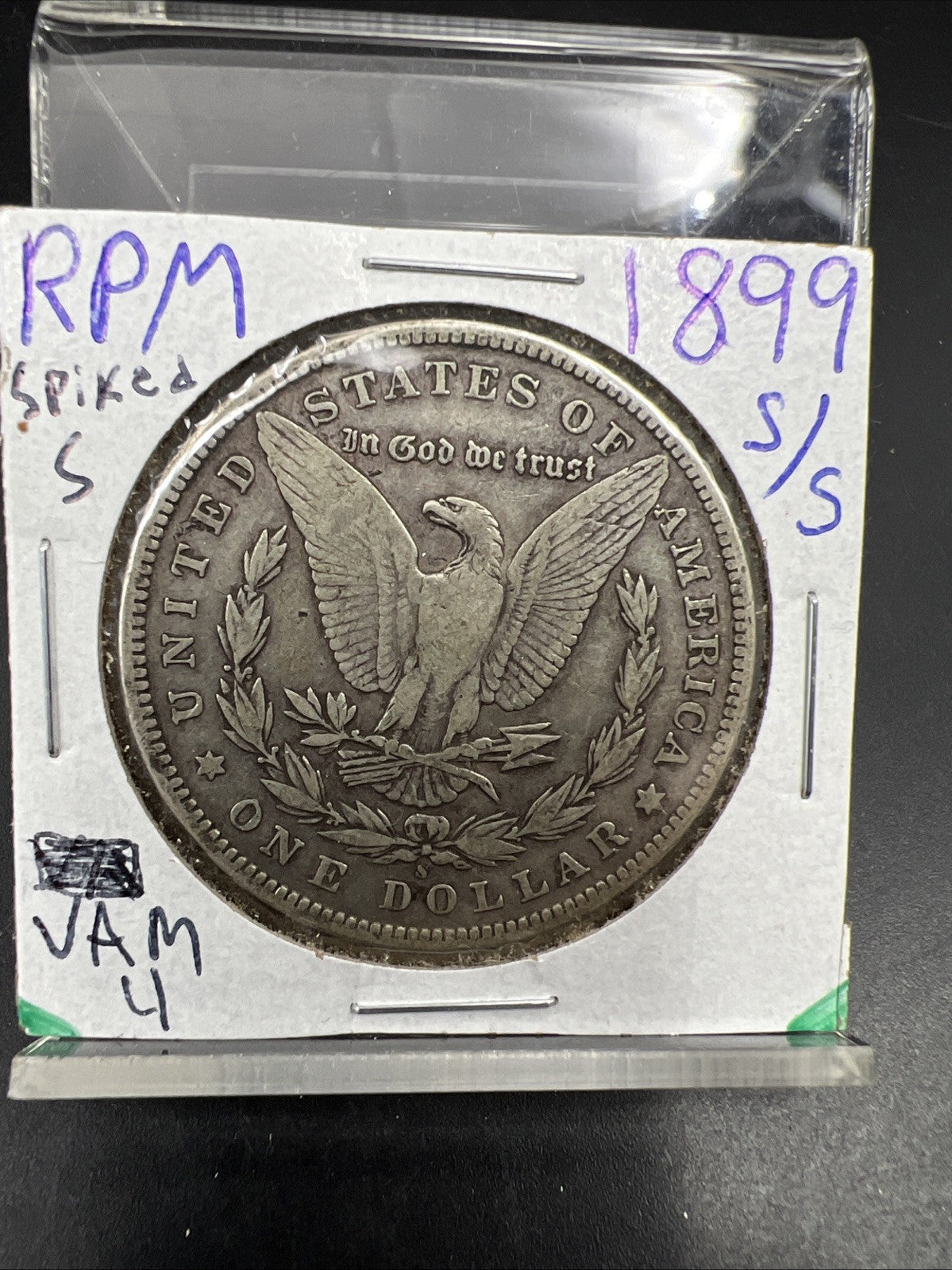 1899 S S/S Vam 4 Spiked S Variety Morgan Silver Dollar Coin VF Very Fine Circ