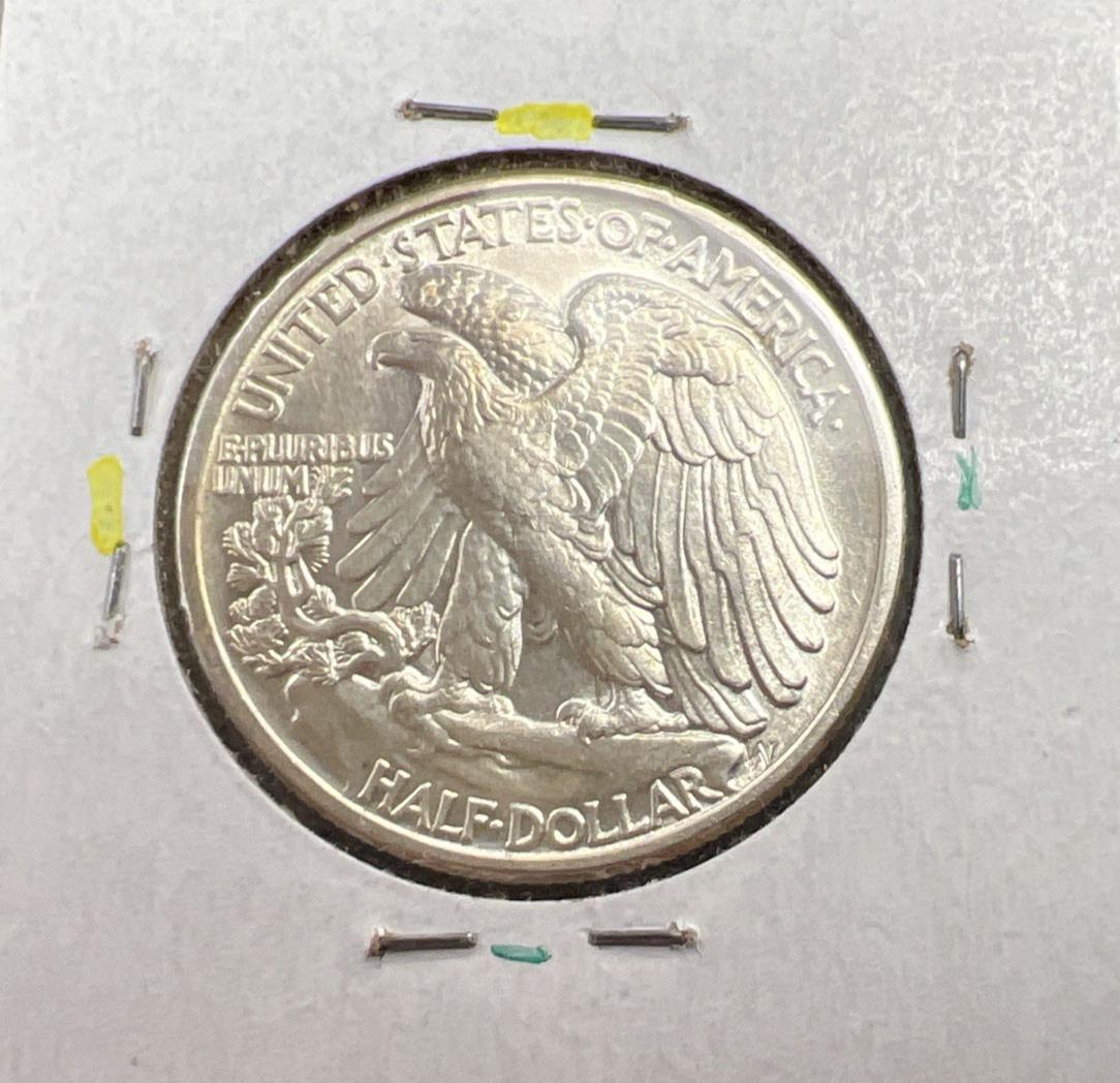 1942 P Walking Liberty Silver Half Dollar DDO 002 Double Die Obverse UNC Details